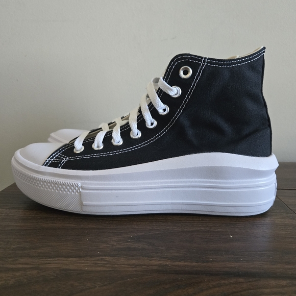 Converse CTAS Move HI Shoes Womens Size 9.5 Black Natural Ivory White 568497C - Picture 7 of 9
